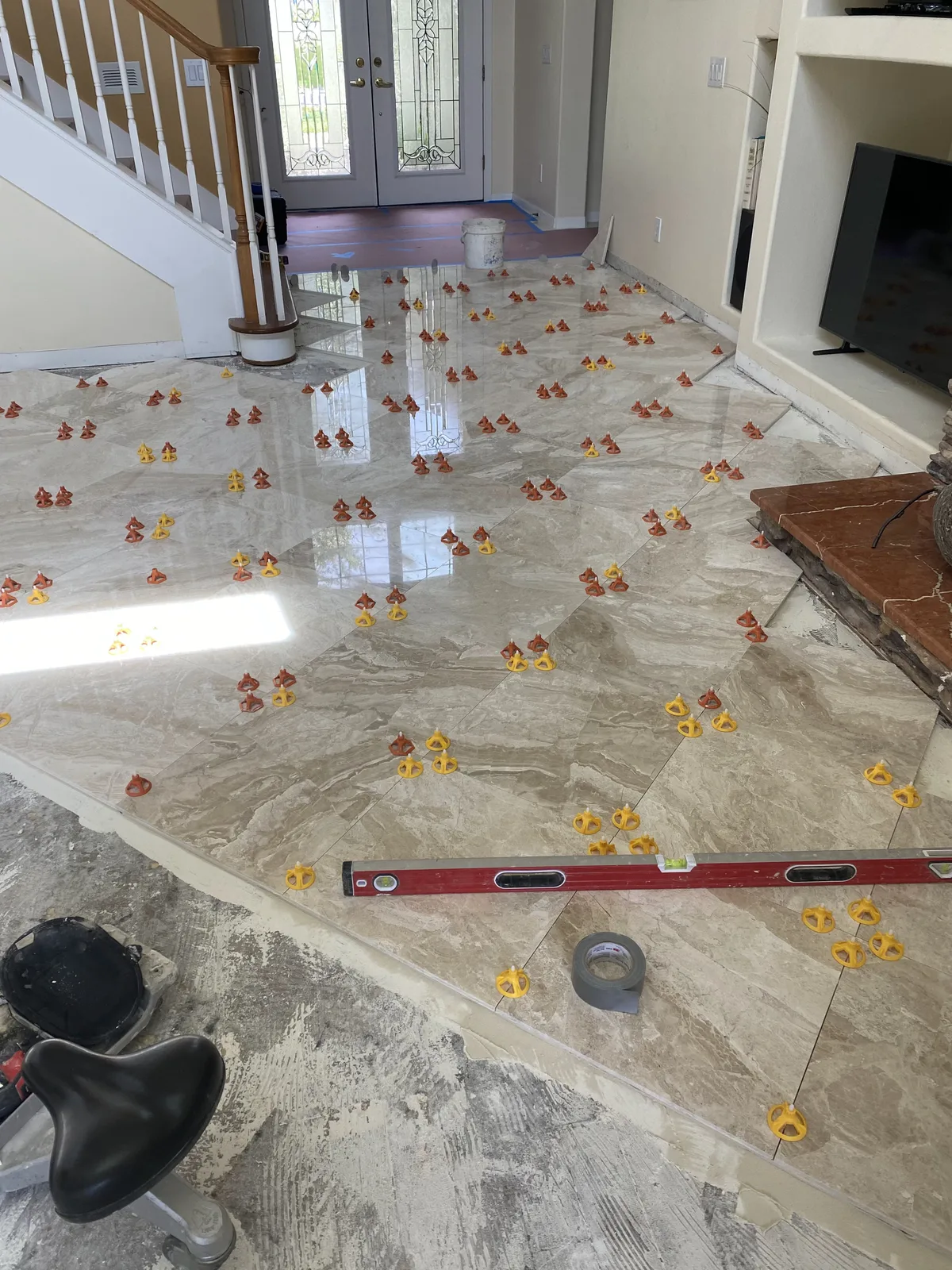 Living room floor in progress